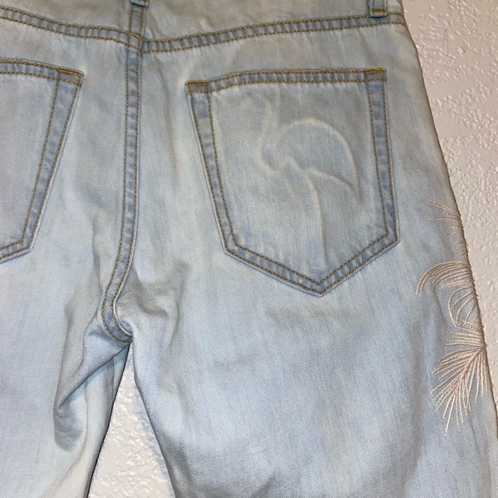 Anthropologie‎ Sandrine Rose Flamingo Palm tree Pattern Ankle Light Wash 24 - Picture 10 of 12
